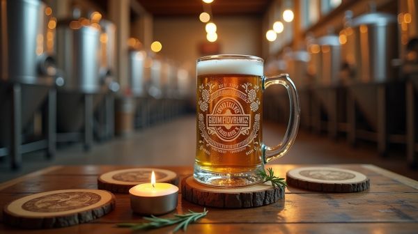 Création de verre à bière personnalisé gravé pour cadeaux uniques