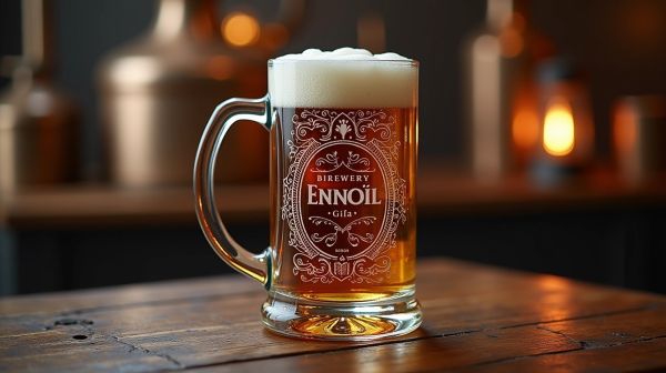 Création de verre à bière personnalisé gravé pour cadeaux uniques